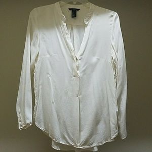 H&M Off White Long Sleeve Blouse